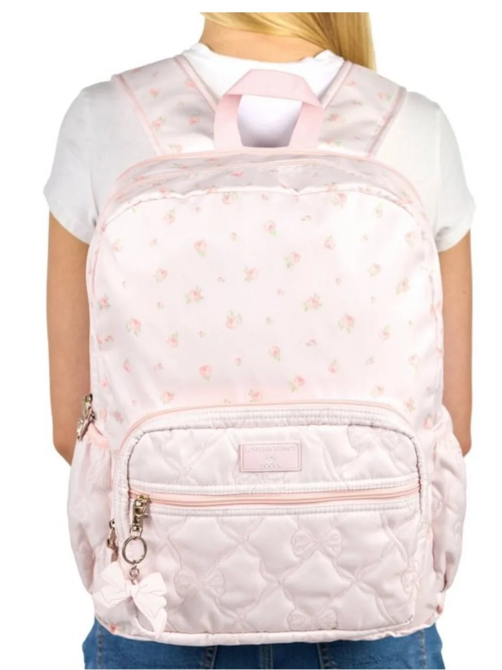 LoveShackFancy NWT  Backpack with Bow Charms and School/Office Supply Set - Picture 10 of 16